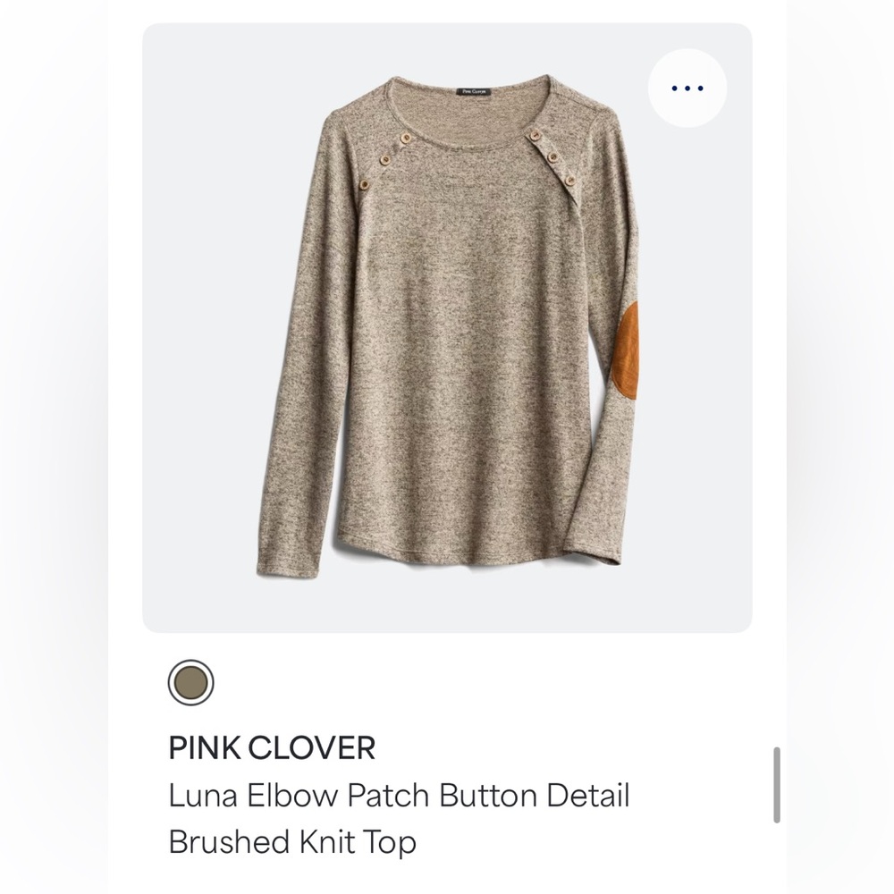 Pink Clover Stitch Fix Large brown top with elbow patches